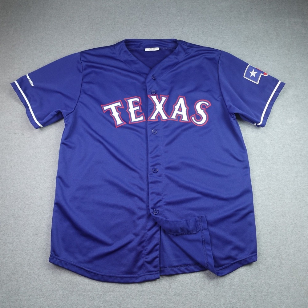 Texas Rangers Jersey Mens XL Blue Beltre 29 Baseball Button Front Texas Flag MLB